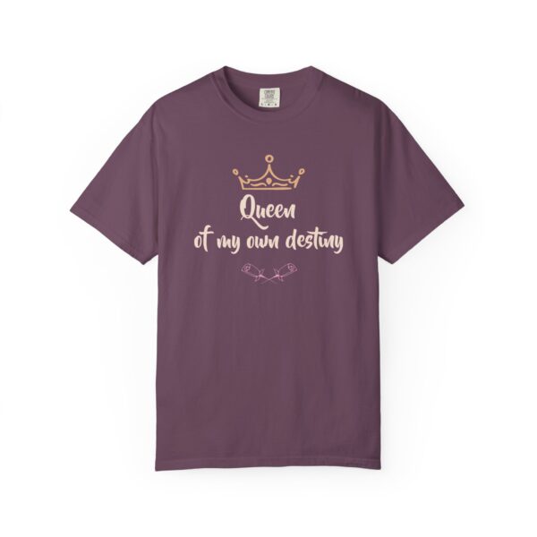 Queen of My Own Destiny Heavyweight T-Shirt - Floral Text - Image 3