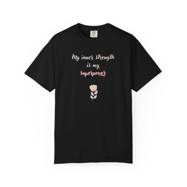 My Inner Strength is My Superpower Heavyweight T-Shirt - Floral - Image 3