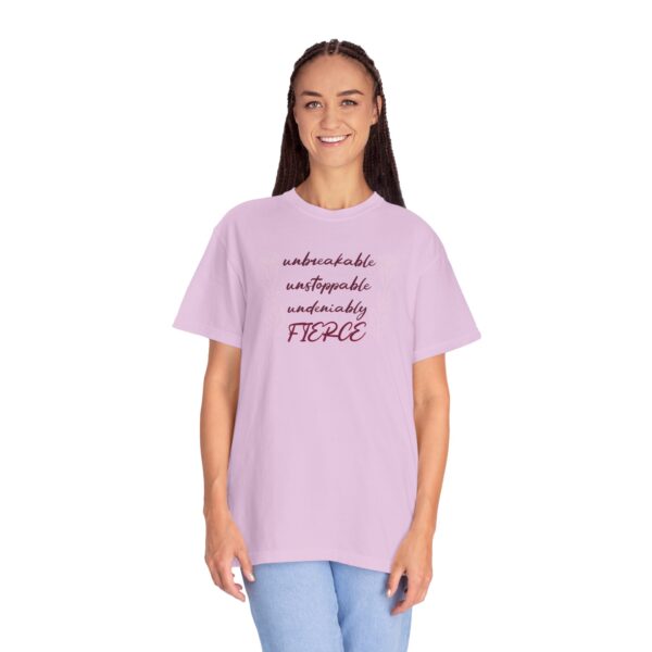 Unbreakable Unstoppable Undeniably Fierce Heavyweight Tee, Floral - Image 23