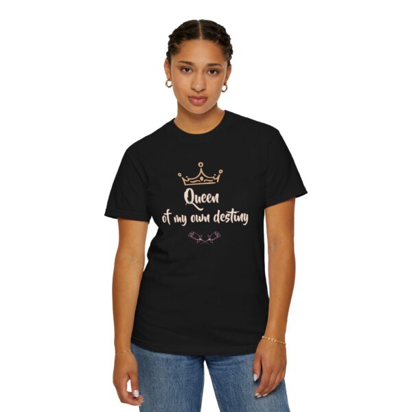 Queen of My Own Destiny Heavyweight T-Shirt - Floral Text - Image 14