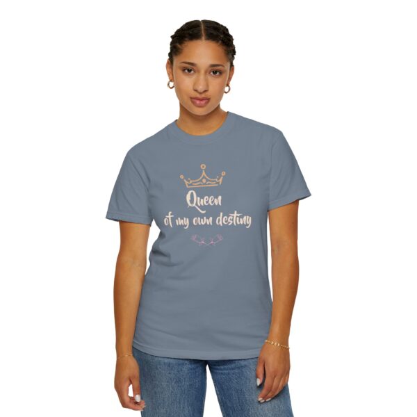 Queen of My Own Destiny Heavyweight T-Shirt - Floral Text - Image 18