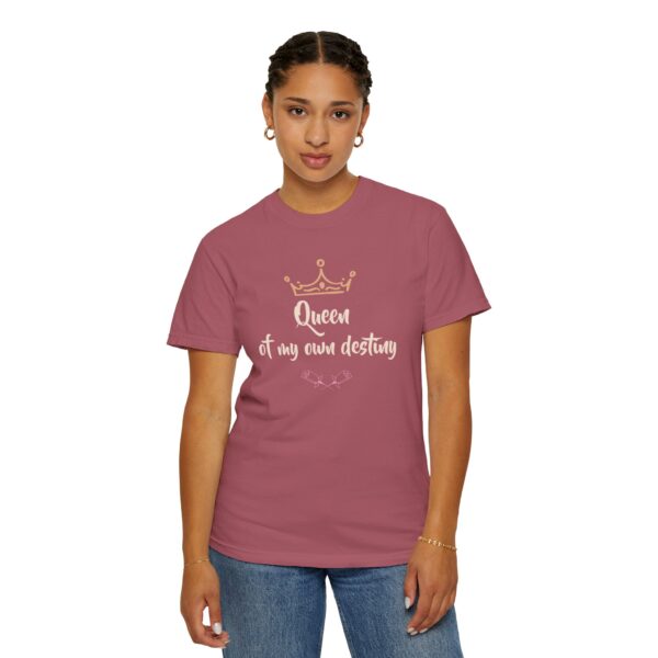 Queen of My Own Destiny Heavyweight T-Shirt - Floral Text - Image 10
