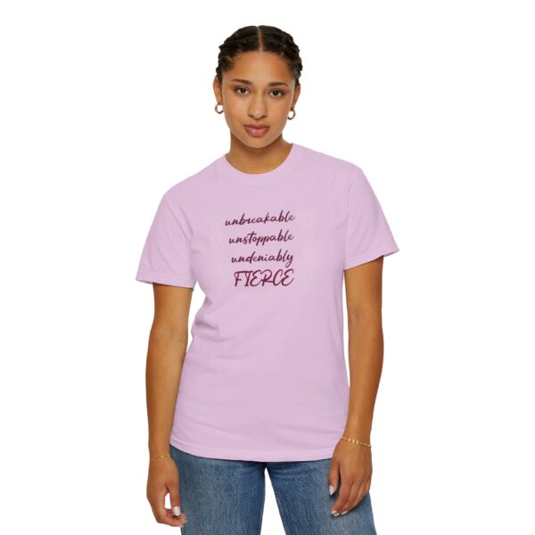 Unbreakable Unstoppable Undeniably Fierce Heavyweight Tee, Floral - Image 22