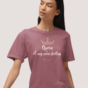 Queen of My Own Destiny Heavyweight T-Shirt - Floral Text