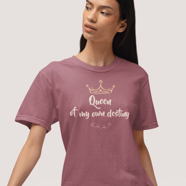 Queen of My Own Destiny Heavyweight T-Shirt - Floral Text